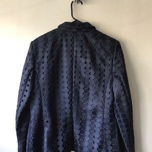 Banana Republic Navy Blue Eyelet Blazer Jacket 10